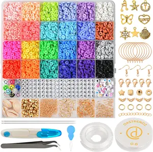 6000 + Stuks Polymer Clay Kralen Platte Ronde Heishi Kralen Voor Sieraden Armbanden Ketting Maken Voor Volwassen Kidz Fun Craft kit