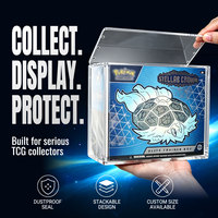 Boîte de rangement pour boosters Pokémon ETB avec couvercle magnétique, protection UV, en acrylique moderne, portable et facile à assembler pour les boîtes de boosters Pokémon