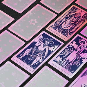Shenzhen XM Marca Oro/Plata Acabado Tarot Cards Neo Rider Tarot - <span class=keywords><strong>7</strong></span> Colección Deathly Sin 70*120mm Cubierta el Iridiscente Dec - Product Image 4