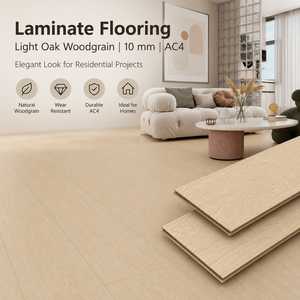 Plancher stratifié HDF de luxe 10 mm AC4 à grain de <span class=keywords><strong>bois</strong></span> 3D en relief pour usage résidentiel et commercial léger - Product Image 1