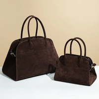 Sac fourre-tout de travail en cuir suédé de luxe silencieux, design personnalisé, pour ordinateur portable, pour femmes, sac bowling Boston, fournisseur en gros