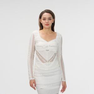 ชุดเดรสแฟชั่นคุณภาพสูงสั่งทำได้ ขายดี ดีไซน์เรียบหรู แต่งลูกไม้ ทันสมัย เซ็กซี่ เอวสูง กระโปรงยาวสำหรับผู้หญิง - Product Image 3