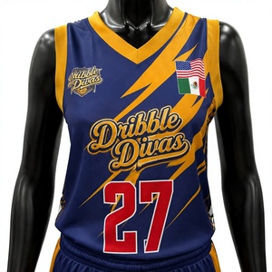 Ensemble de maillots de basket-ball pour hommes Dribble Divas, col en V, sans manches, imprimé par sublimation, uniformes sportifs à séchage rapide, pour adultes, toutes saisons - Product Image 4