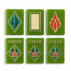 Juego de Mahjong Americano Neo Deco Premium Personalizado, 160 Fichas, Verde Aguacate, Acrílico Grabado, Pintado a Mano, Art Deco, Entretenimiento - Product Image 1
