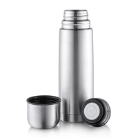 Thermos à double paroi en acier inoxydable à isolation sous vide avec couvercle hermétique anti-fuite traditionnel à tête de balle