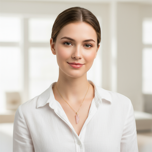 Liontin batu permata Quartz mawar Amethyst Mini pengaturan Bezel alami batu perhiasan mode berlapis emas - Product Image 6