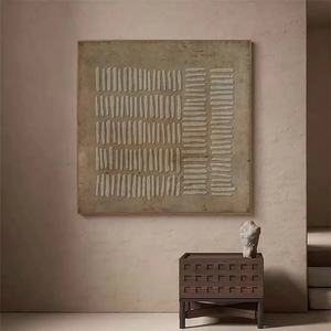 Arte Mural 3D Texturizado Estilo Wabi-Sabi, Pintura al Óleo Abstracta Pintada a Mano, Arte Mural Enmarcado para Regalo de Boda Minimalista, Decoración del Hogar - Product Image 5