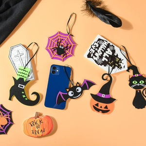 18 piezas de adornos colgantes de fieltro de Halloween, decoración colgante de puerta de fieltro de feliz Halloween para decoración de fiesta de Halloween - Product Image 6
