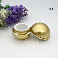 15g 30g 50g pots sphériques acryliques dorés mats vides emballage cosmétique vis en plastique pour les yeux crèmes pour le visage mascara en poudre libre