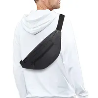 Riñonera impermeable personalizada de alta calidad para hombre y mujer, bolsa de hombro, bandolera para el pecho con orificio para auriculares