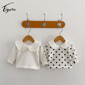 <span class=keywords><strong>Blusa</strong></span> de Manga Larga con Estampado de Cara de Bebé para Otoño, <span class=keywords><strong>Blusa</strong></span> de Color Sólido para Recién Nacidas, Ropa Casual para Niñas, Camisa para Bebés - Product Image 3