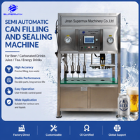 Petite machine de scellage isobare pneumatique semi-automatique de haute précision pour canettes, pour la production de boissons gazeuses, de soda et de bière