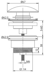 Vanne de vidange à clic-clac en laiton G1-1/4 personnalisable pour lavabo, <span class=keywords><strong>bouchon</strong></span> de vidange, vente chaude - Product Image 2