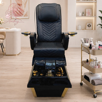 Fauteuil de pédicure électrique de luxe avec dossier inclinable réglable, sans plomberie, avec bassin de spa pour les pieds, pour salon de manucure