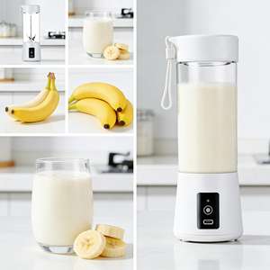 Licuadora Portátil Recargable USB de 380 ml, para Hacer Smoothies, Libre de BPA, con Contenedor a Prueba de Fugas, para Triturar Hielo, Ideal para el Hogar, el Automóvil y el Autocaravana - Product Image 1