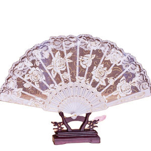 Éventails pliants noirs élégants pour mariage, en dentelle espagnole, prix de gros - Product Image 1