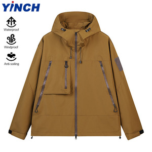 Giacca a vento con cappuccio LAYENNE, giacca outdoor in poliestere impermeabile e antimacchia, giacca impermeabile con logo personalizzato per <span class=keywords><strong>uomo</strong></span> - Product Image 1