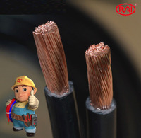Cable Eléctrico Flexible para Soldadura, Suministro Directo de Fábrica, 99.997% Cobre Puro, Revestimiento de Goma, para Alta Flexión, Tamaño 16mm2-35mm2