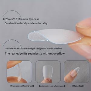 En boîte 330 autocollants <span class=keywords><strong>pour</strong></span> ongles en Gel d'amande courts fichier mat amélioré Style français pré-formé couverture complète ongles ongles <span class=keywords><strong>manucure</strong></span> - Product Image 3