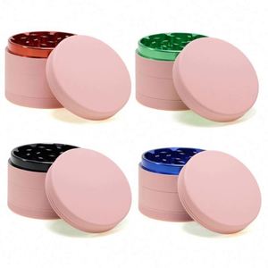 Wholesale 63mm Pink Rubber Paint <b>Herb</b> <b>Grinder</b> 4-Layer Smoking Crusher <b>Grinder</b> Custom logo - Product Image 1