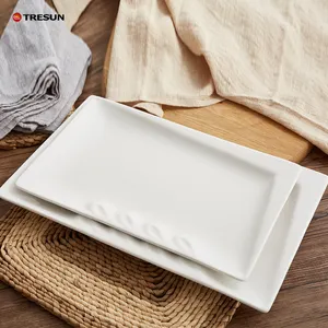 wholesale factory china white hotel restaurant used 10 12 inch rectangular appetizer dishes and plates for appetizer