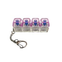 Porte-clés pendentif en PVC haute transparence, motif anime, rétroéclairé, jouet anti-stress compressible, léger pour adolescents
