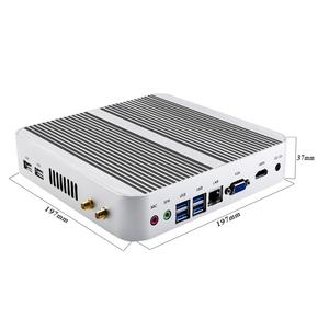 Chi phí thấp i3 8140u không quạt Mini PC 12V Barebone x86 nhôm trường hợp máy tính để bàn máy tính với win11 Linux AU & chúng tôi phích cắm - Product Image 1