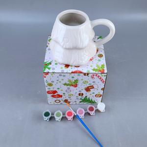DIY马克杯绘画套装，带刷子和材料创意陶瓷杯工艺套装儿童教育艺术玩具 - Product Image 1