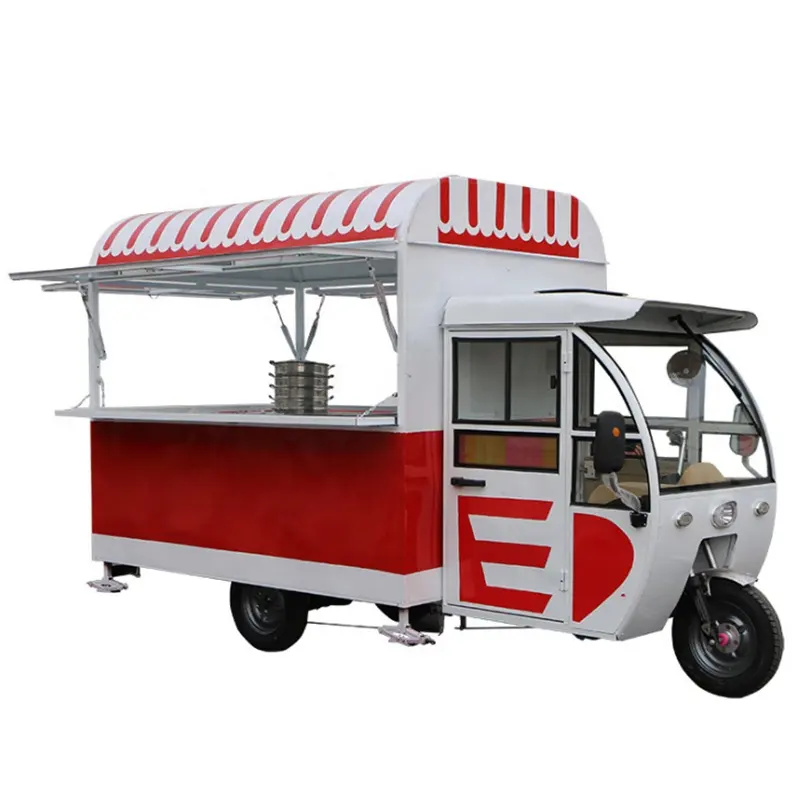 มือถือพิซซ่าอาหารรถเข็นขายอาหารรถบรรทุกรถเข็นไอศกรีม Ice Cream สามล้ออาหารรถเข็น
