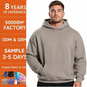 Sweat à capuche en molleton bouclette de coton épais de qualité supérieure, couleur unie, <span class=keywords><strong>anti</strong></span>-boulochage, vente en gros, logo personnalisé, OEM, directement de l'usine - Product Image 1