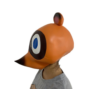 Masque Animal Tom Nook Cosplay, Masque intégral en latex motif Léopard Chat Mignon, pour Noël, Carnaval, Soirée Masquée, Costume Amusant - Product Image 4