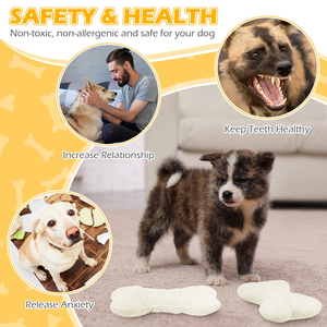 Jouet en peluche créatif en forme d'os - Bâtonnets à mâcher souples et couineurs pour chiots en dentition et jeu interactif - Product Image 3