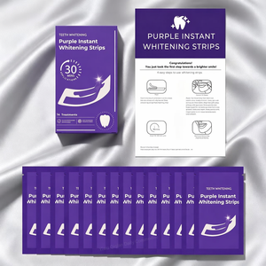 <span class=keywords><strong>Bandes</strong></span> <span class=keywords><strong>blanchissantes</strong></span> pour les <span class=keywords><strong>dents</strong></span>, violettes, blanchiment dentaire, sans danger pour l'émail, longue durée de conservation, dissolution à sec, paquet de 14 paires - Product Image 2