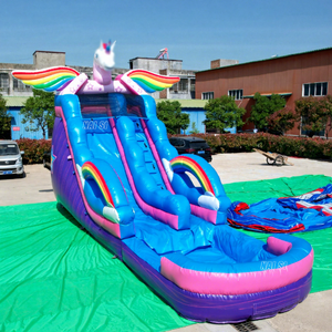 Toboggan aquatique gonflable Princesse violet <span class=keywords><strong>pour</strong></span> filles, <span class=keywords><strong>avec</strong></span> <span class=keywords><strong>piscine</strong></span> à éclaboussures intégrée, hybride, <span class=keywords><strong>pour</strong></span> usage commercial - Product Image 1