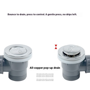 Tuyau de drainage de <span class=keywords><strong>baignoire</strong></span> à usage hôtelier moderne avec trou de trop-plein Connexion S-Trap chromée Tout rebond en cuivre - Product Image 4