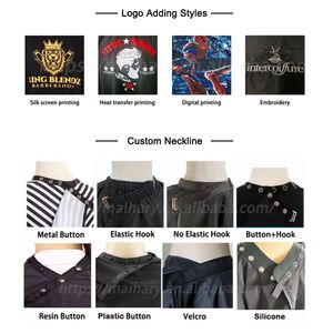 Conception personnalisée cheveux <span class=keywords><strong>de</strong></span> barbier rose vif serviettes en coton blanc noir imperméable <span class=keywords><strong>salon</strong></span> <span class=keywords><strong>de</strong></span> <span class=keywords><strong>coiffure</strong></span> cape <span class=keywords><strong>de</strong></span> coupe avec logo imprimé personnalisation - Product Image 5