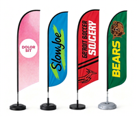 Drapeaux de plage personnalisés en polyester avec mât en fibre de verre pour la promotion des restaurants et tailles sur mesure