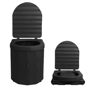 Mini pot d'urgence de toilette de camp de caravane extérieure avec couvercle pliable amovible Design moderne pour les voyages des personnes âgées - Product Image 1