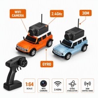 Voiture télécommandée RC Hobbi Grade 1:64 avec caméra HD WiFi, stabilisateur gyroscopique, jouet pour enfants garçons, orange et bleu, cadeau