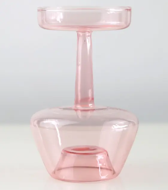 56 Heilung Großhandel mund geblasen geräucherte farbige Blume klar transparent gerippt Glas Zylinder Vase für Hochzeit oder Home Decoration