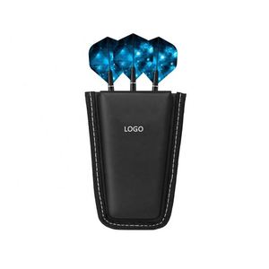 Custom Logo Innovative Rigid EVA Darts Holder Leather Wallets <b>Pouch</b> Dart Steel Tip Case Bag for 1 Set Fully Loaded Black - Product Image 1