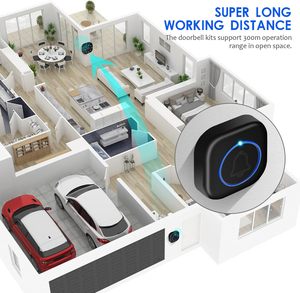 Timbre Inalámbrico con Alcance de 300M, Funciona con Batería/Enchufe, Timbre Inteligente con Luz LED y 38 Melodías para Apartamentos, Hoteles y Escuelas - Product Image 4