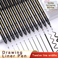 Non Toxique Architecte Étanche Pigment Encre Fineliner Liner Noir Micro-Stylo Point pour Écrire et Dessiner Fine Tip Marker Pen