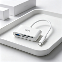 Lecteur de cartes Type-C, emplacements SD TF et port USB2.0, aucune application supplémentaire nécessaire, compatible avec les smartphones, ordinateurs de bureau et appareils photo USB-C