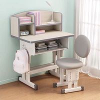 Table d'étude moderne pour enfants avec étagère intégrée, structure métallique, idéale pour la lecture, la chambre, le salon, le bureau à domicile ou l'appartement