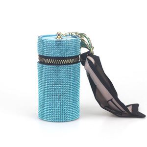 Vintage Travel Mini PU <b>Leather</b> Lipstick Box Gold Keychains Keeper Bag Lipstick Cases Holder <b>Keychain</b> - Product Image 6