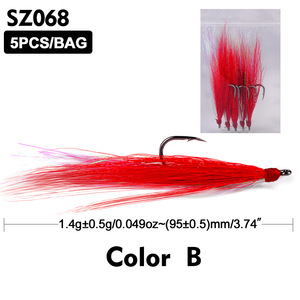 5 pçs/saco Bucktail Teasers Gancho De Pesca De Água Salgada Plugs De Pesca Iscas <span class=keywords><strong>Buck</strong></span> Tail Jig Ganchos Rig <span class=keywords><strong>Lures</strong></span>