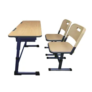 ZOIFUN mobili per la scuola all'ingrosso governo tenero doppio sedile scrivania e sedia per studenti Set