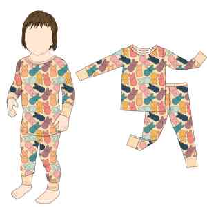 Conjunto de Pijama Infantil de Conejo de Dibujos Animados Vibrante, Sin Aranceles, Fabricación Personalizada OEM de Qingli, Conjunto de Dos Piezas de Manga Larga y Pantalones Suaves para Niñas - Product Image 2