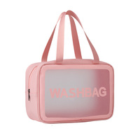 Pochette cosmétique transparente étanche avec fermeture éclair, compatible OEM, écologique, avec poignée, grande capacité, légère et portable pour le voyage